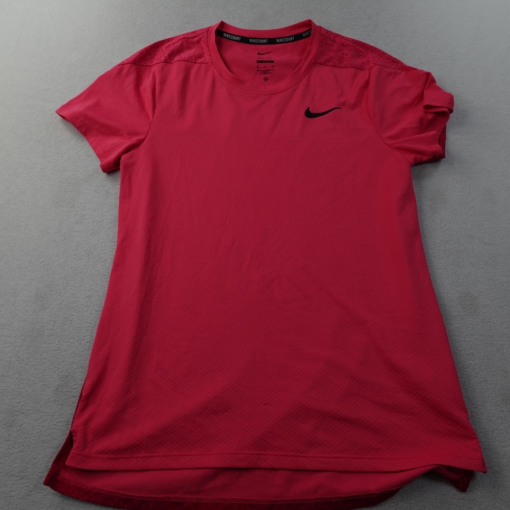 Nike Court Slam Dri-FIT Tennis Shirt Mens Small Pink Slim Fit FQ2018